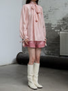 INTO THE EAST 25 Autumn/Winter Tie Silk Top Shirt/Embroidered Button Tussah Silk Vest/Shorts ITE-E1DGAW019PK20TP-FEN Shirt